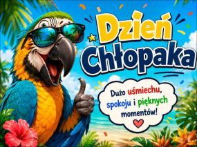 Zabawna papuga składa życzenia
