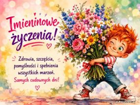 Imieninowe życzenia - Bukiet kwiatów dla Ciebie