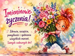 Imieninowe życzenia - Bukiet kwiatów dla Ciebie
